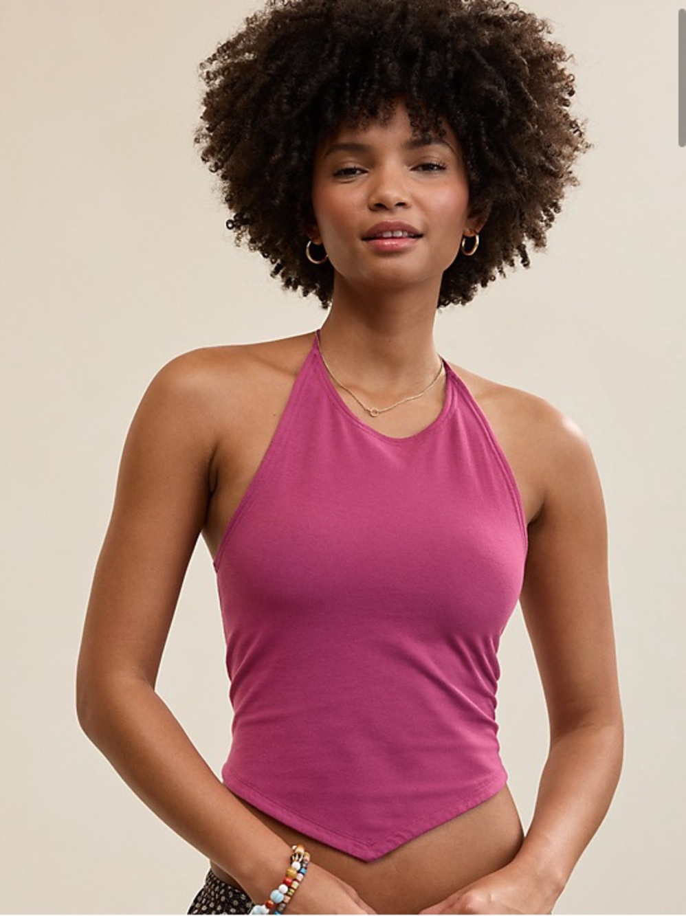 NWT Aerie Handkerchief Hem Braless Tank Top in Autumn Jam Sz XS.